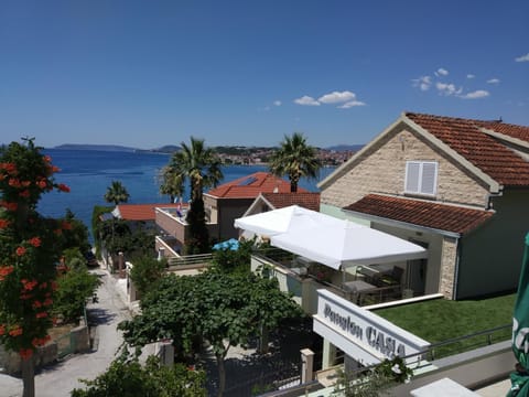 Property building, Facade/entrance, Property logo or sign, Sea view