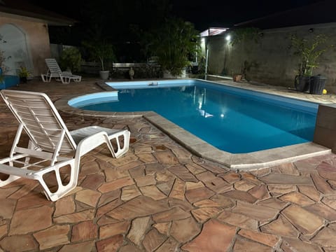 Night, Pool view, Swimming pool, Swimming pool, sunbed
