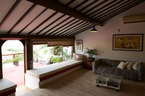 Living room, City view, Sea view