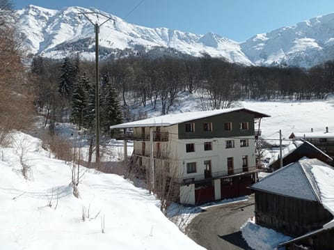 Property building, Neighbourhood, Winter, Mountain view, Street view