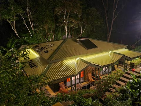 Property building, Night, Natural landscape, Garden view
