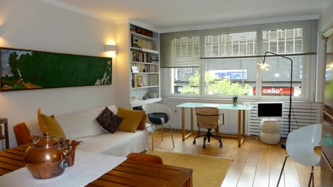 Library, Living room, Seating area, Dining area