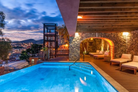 Swimming pool, Sunset