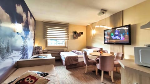 TV and multimedia, Kitchen or kitchenette, Seating area, Dining area