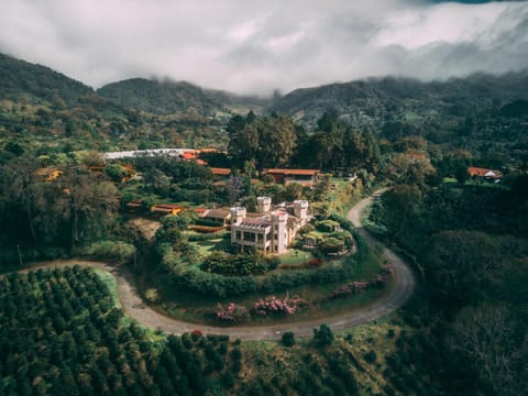 Property building, Natural landscape, Bird's eye view, Mountain view