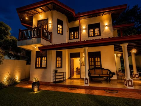 Property building, Night, Garden, Garden view