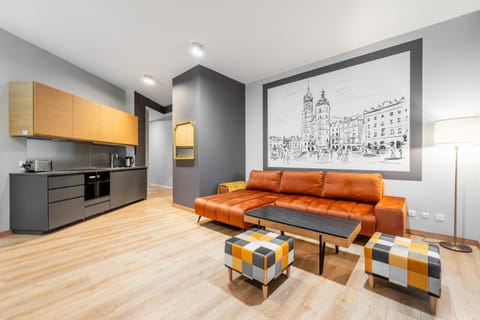 Kitchen or kitchenette, Living room, Seating area