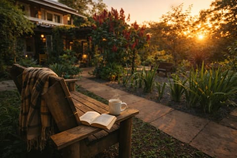 Patio, Spring, Day, Natural landscape, Garden, Garden view, Sunset