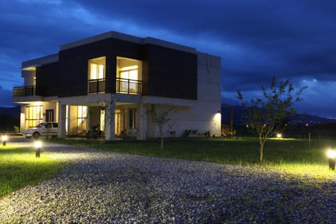 Property building, Night, Summer