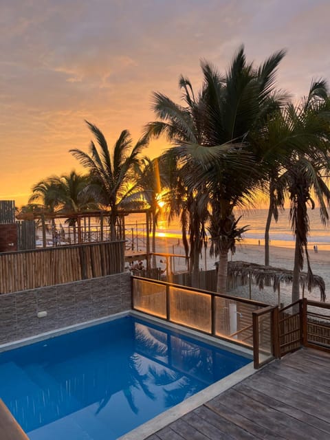 Beach, Pool view, Swimming pool, Sunset