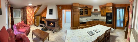 Living room, kitchen