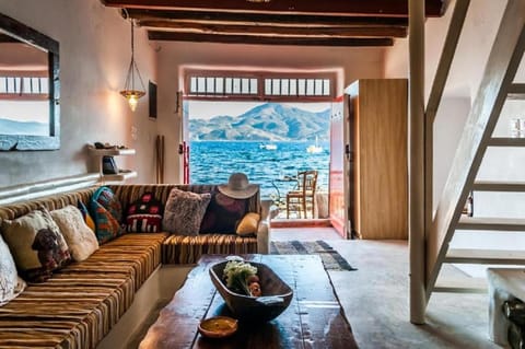 Facade/entrance, Living room, Seating area, Sea view