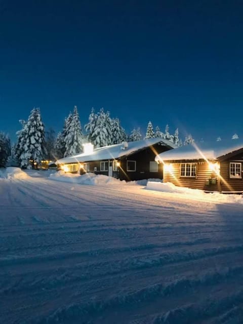 Property building, Night, Winter