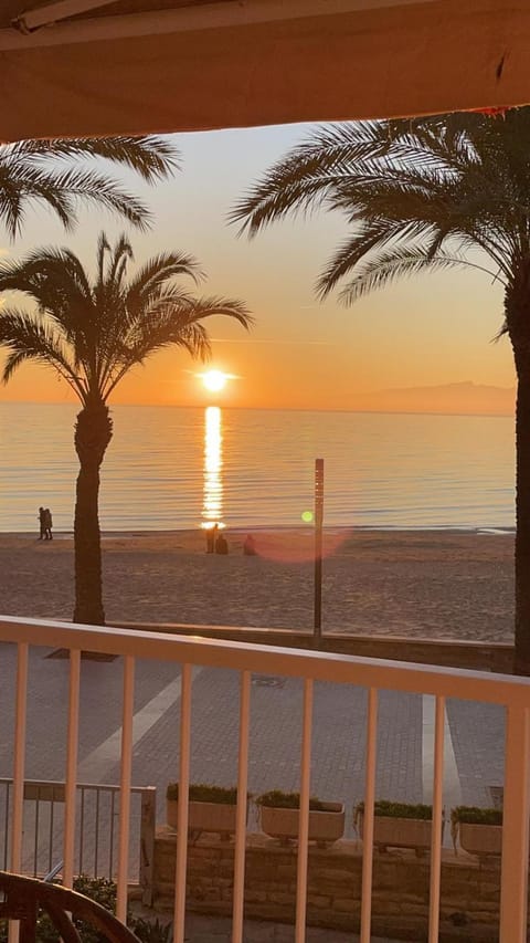 View (from property/room), Balcony/Terrace, Beach, Sea view, Sunset