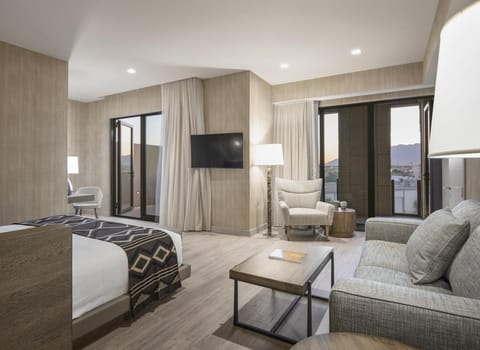 Bed, Seating area, Bedroom