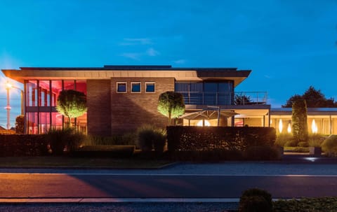Facade/entrance, Night, Sunset