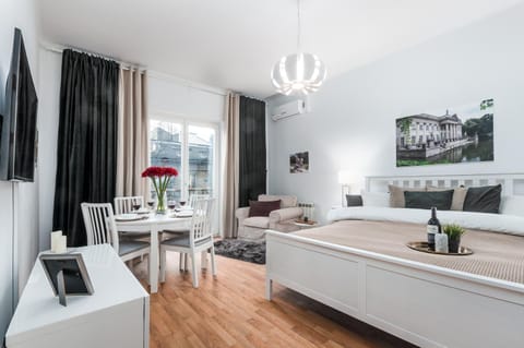 Bed, TV and multimedia, Living room, Photo of the whole room, Seating area, Dining area