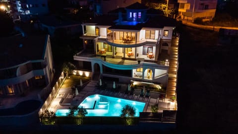 Property building, Night, Pool view, Swimming pool