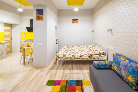 Bed, Seating area, Bedroom