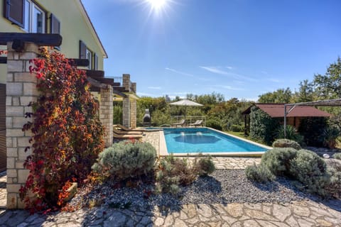 Property building, Garden, Pool view, Swimming pool, sunbed