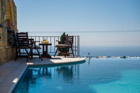 Natural landscape, View (from property/room), Balcony/Terrace, Pool view, Sea view, Swimming pool, Swimming pool, sunbed