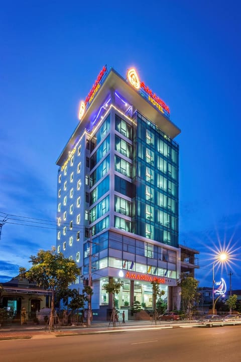 Facade/entrance, Off site, Property logo or sign, Property logo or sign, City view, Sunset