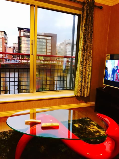 Living room, City view, River view