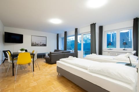 Bed, Seating area, Bedroom