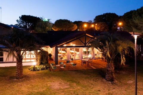 Property building, Patio, Night, Garden