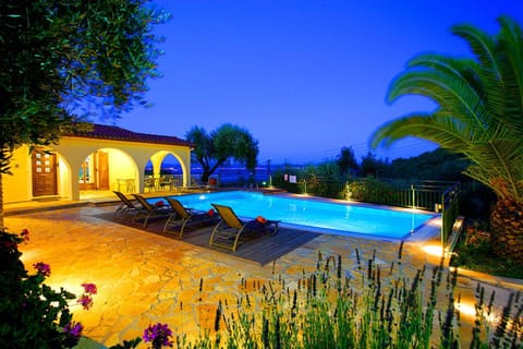 Property building, Night, Pool view, Swimming pool