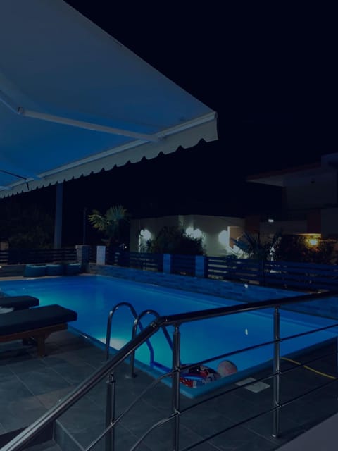 Night, Pool view, Swimming pool