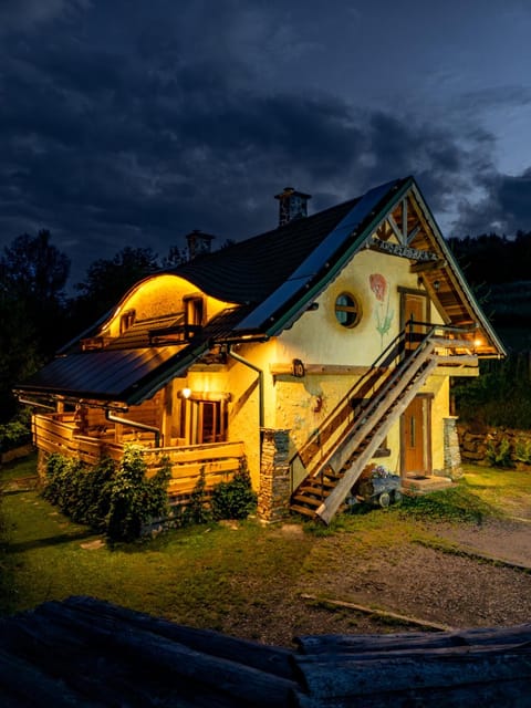 Property building, Night, Garden, Garden view