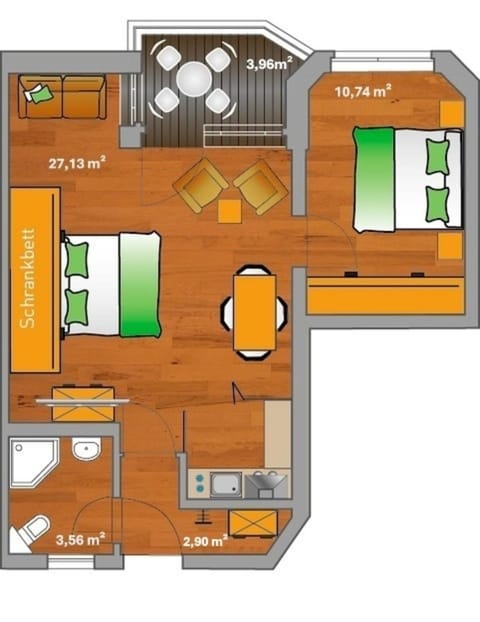 ancora Marina Haus 1 Nr 08, Typ 2 Apartment in Sierksdorf