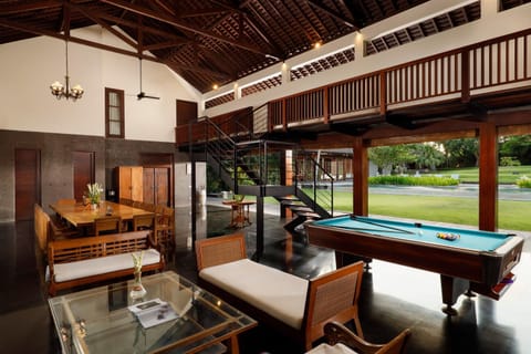 Billiard, Living room, Dining area