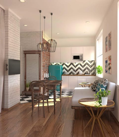 Kitchen or kitchenette, Living room, Dining area, kitchen