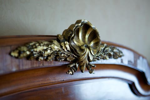 Bed, Decorative detail, Bedroom