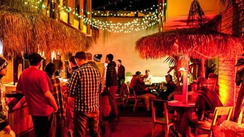 People, Evening entertainment, Inner courtyard view