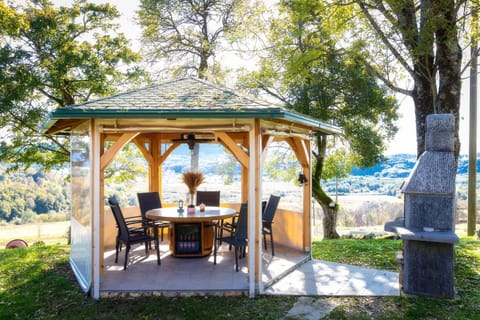 Patio, Natural landscape, Dining area, Garden view