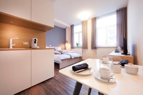 Kitchen or kitchenette, Photo of the whole room, Dining area, Bedroom