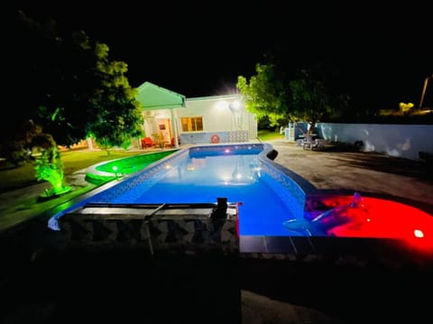Night, Pool view, Swimming pool