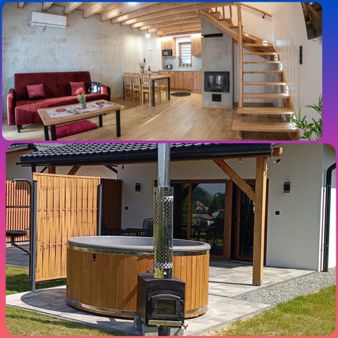 Patio, Hot Tub, Kitchen or kitchenette, Living room, Seating area, Dining area, Evening entertainment