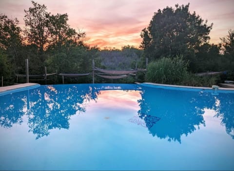 Natural landscape, Pool view, Swimming pool, Sunset