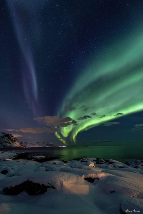 Night, Natural landscape, Winter