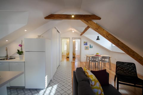 Kitchen or kitchenette, Living room, Dining area