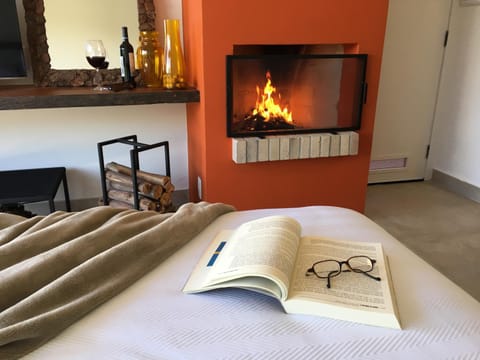 Bedroom, fireplace