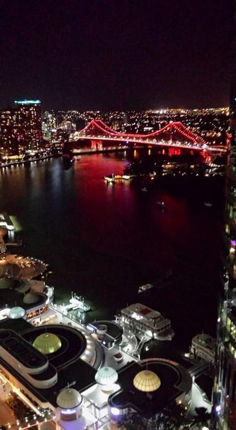 Night, City view, River view