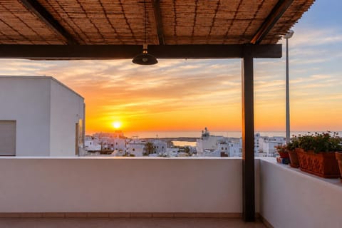 Property building, Day, Summer, View (from property/room), Balcony/Terrace, City view, Sea view, Sunset