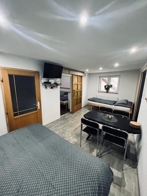 Communal lounge/ TV room, Bed, TV and multimedia, Living room, Photo of the whole room, Seating area, Bedroom, hair dresser