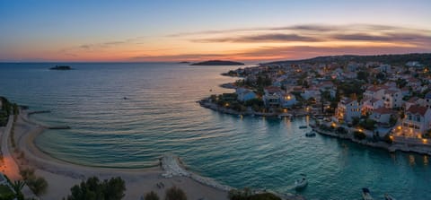 Bird's eye view, Beach, Sea view, Sunset