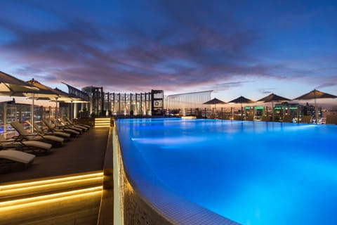 Swimming pool, Sunrise, Sunset